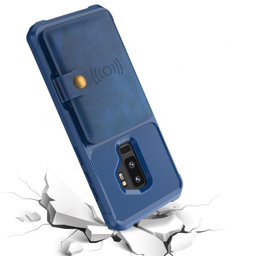 Galaxy S9+ (Pluss) Deksel Armor Wallet Midnattsblå