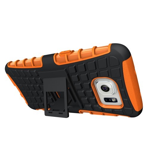 Deksel for Galaxy S7 Edge Hybrid m/kickstand Orange