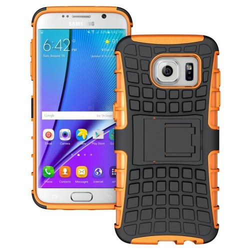 Deksel for Galaxy S7 Edge Hybrid m/kickstand Orange