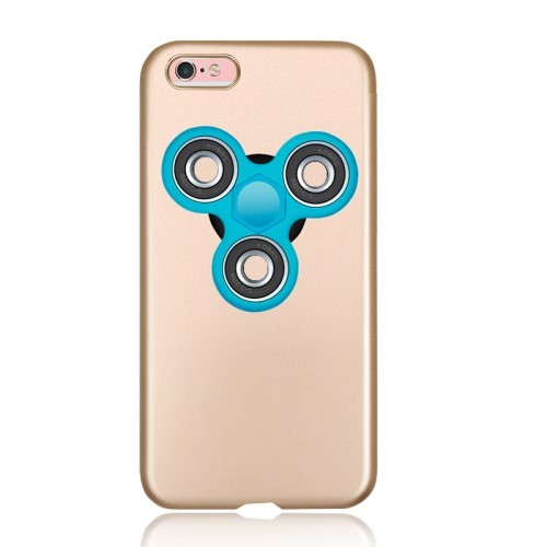 iPhone 6/6s 4,7" Deksel med Fidget Spinner Gull/Svart (Lys Blå Fidget Spinner)