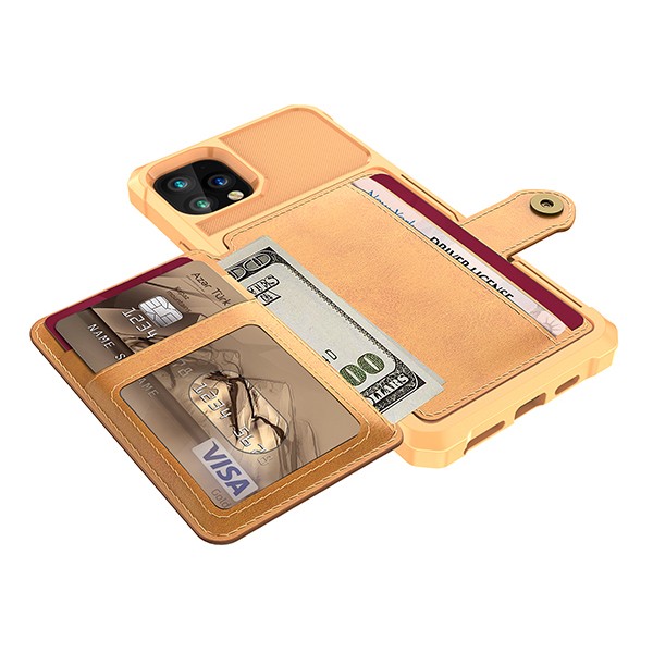 iPhone 11 Pro 5,8" Deksel Armor Wallet Ingefærbrun