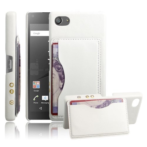 Deksel m/kortlomme for Sony Xperia Z5 Compact Classic Hvit
