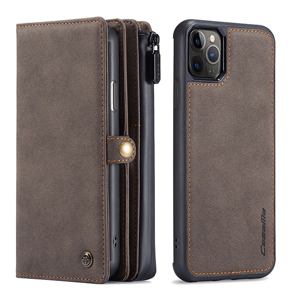 iPhone 12 Pro Max 6,7 2i1 Lommebok Etui m/ 10 kortlommer Kaffebrun