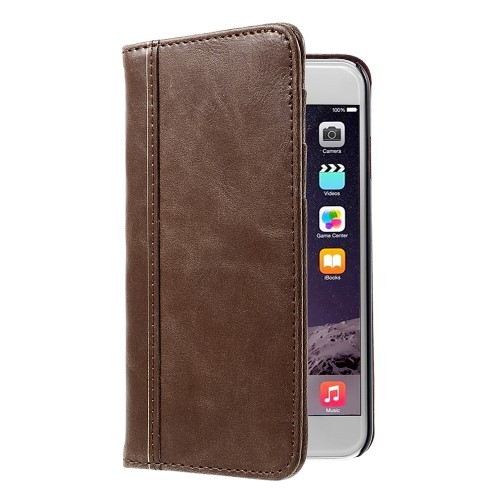 Bok Etui m/kortlommer for iPhone 6 Brun