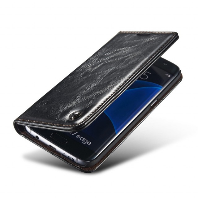 Galaxy S7 Edge Klassisk Etui m/1 kortlomme Svart