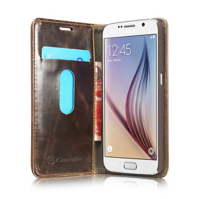 Galaxy S6 Klassisk Etui m/1 kortlomme Brun