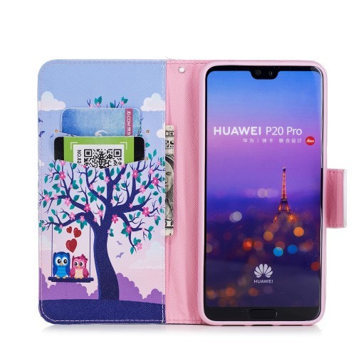 Huawei P30 Lommebok Etui Art Love Owls