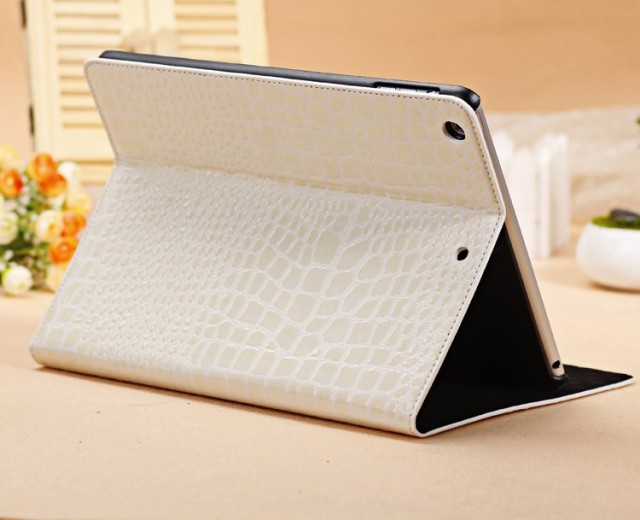 Mappe Etui for iPad Air Croco Hvit