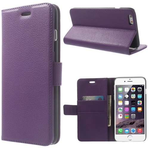 Lommebok Etui for iPhone 6 Pluss Lychee Lilla