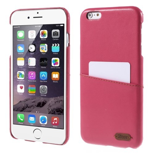 Deksel med kortlomme Roar for iPhone 6/6s Pluss Rosa