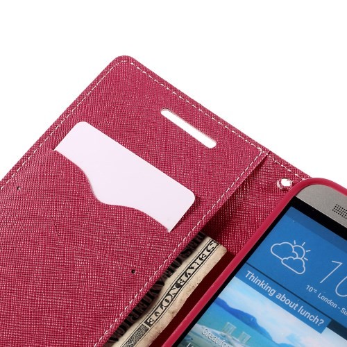 Etui m/kortlommer for HTC One M9 Mercury Lys Rosa