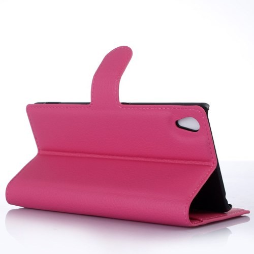 Lommebok Etui for Sony Xperia Z3+ Lychee Mørk Rosa
