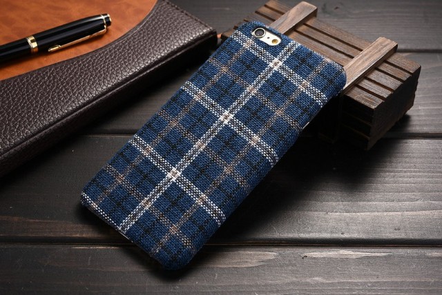 iPhone 6/6s 4,7" Deksel Tartan mønster Blå