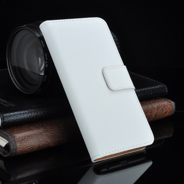 Lommebok Etui for iPhone 6 Pluss Genuine Hvit