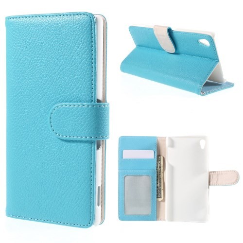 Lommebok Etui for Sony Xperia Z3+ Lychee Lys Blå