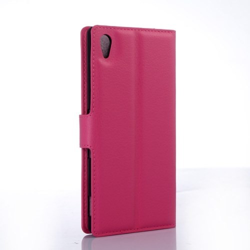 Lommebok Etui for Sony Xperia Z3+ Lychee Mørk Rosa