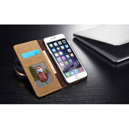 Lommebok Etui for iPhone 6/6s Canavas Brun