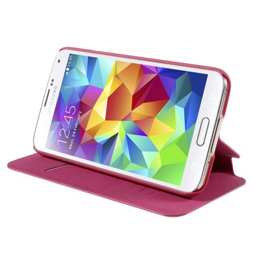 Etui m/kortlomme for Galaxy S5/S5 Neo Lychee Rosa
