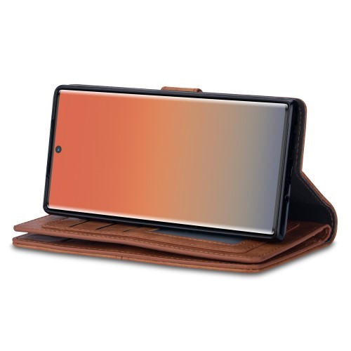 Galaxy Note 10 Etui m/multikortlommer Retro Ingefærbrun