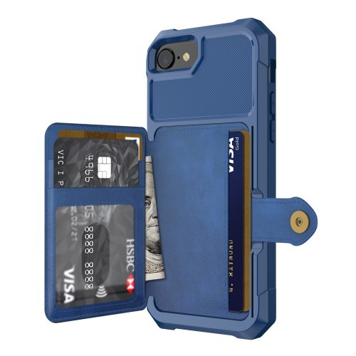 iPhone 6 Pluss / 7 Pluss / 8 Pluss Deksel Armor Wallet Midnattsblå