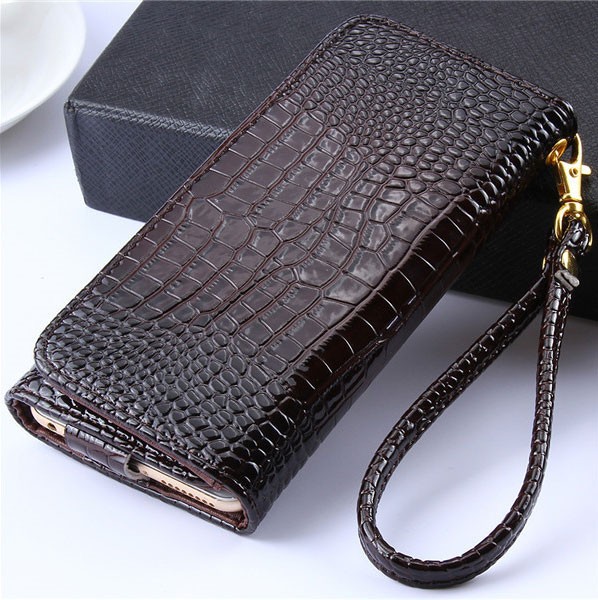 Universal Croco Lommebok Brun