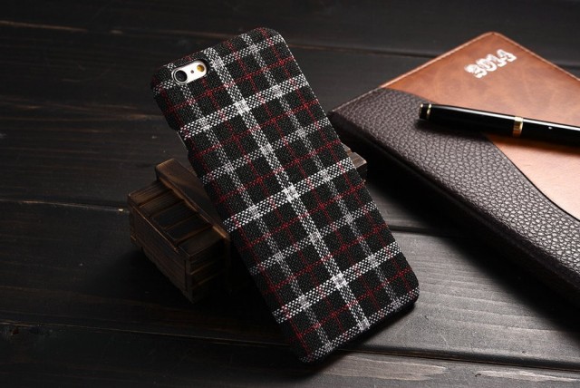 iPhone 6/6s 4,7" Deksel Tartan mønster Svart