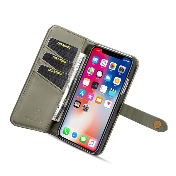 2i1 Etui m/3 kortlommer Lux iPhone X/Xs Mosegrønn