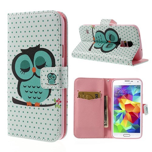 Lommebok Etui for Galaxy S5 Mini Ugle