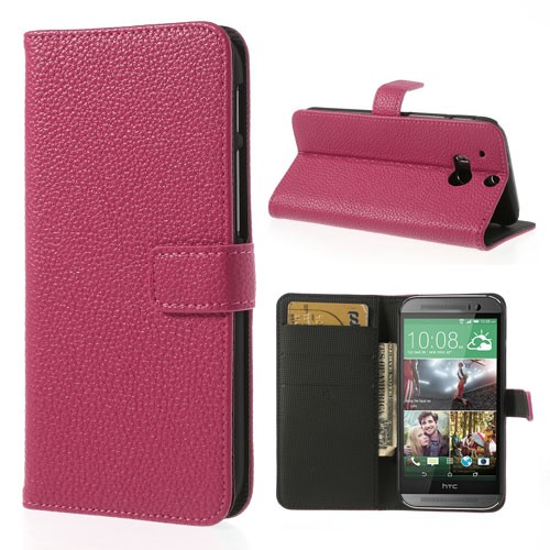 Lommebok Etui HTC One (M8) Classic Rosa