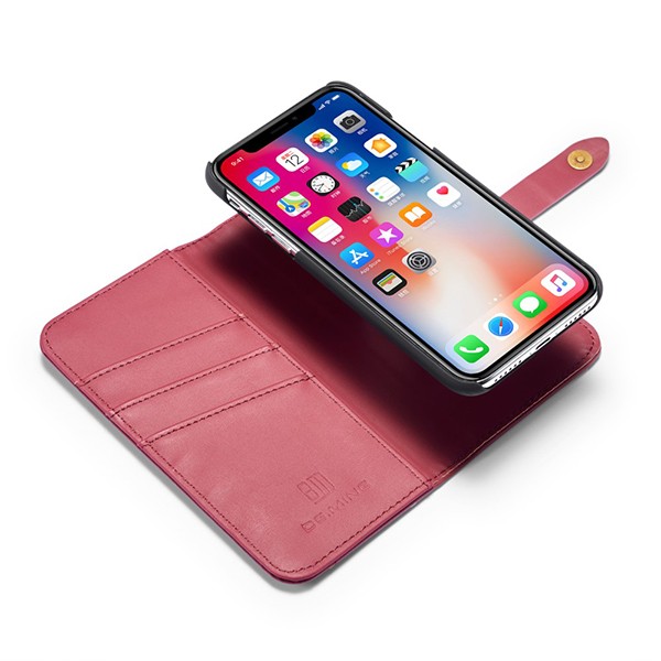 2i1 Etui m/3 kortlommer Lux iPhone X/Xs Vinrød