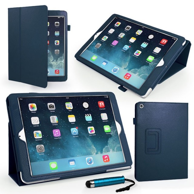 Mappe Etui Premium for iPad Air Mørk Blå