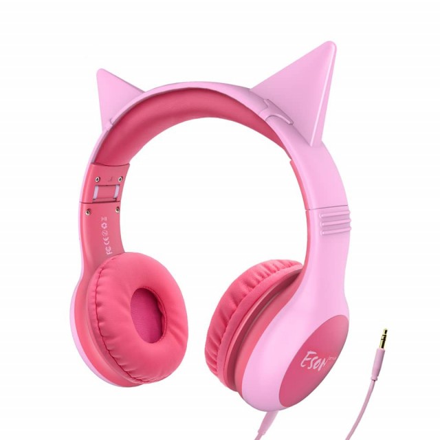 Øretelefoner Kids Cat med Støydemping 3,5 mm Rosa