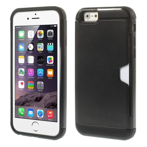 Deksel for iPhone 6 Robust m/kortlomme Svart