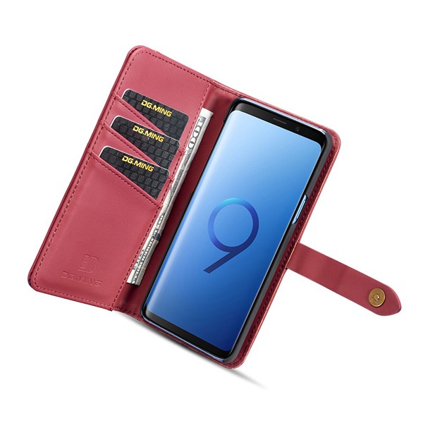 2i1 Etui m/3 kortlommer Lux Galaxy S9 Vinrød