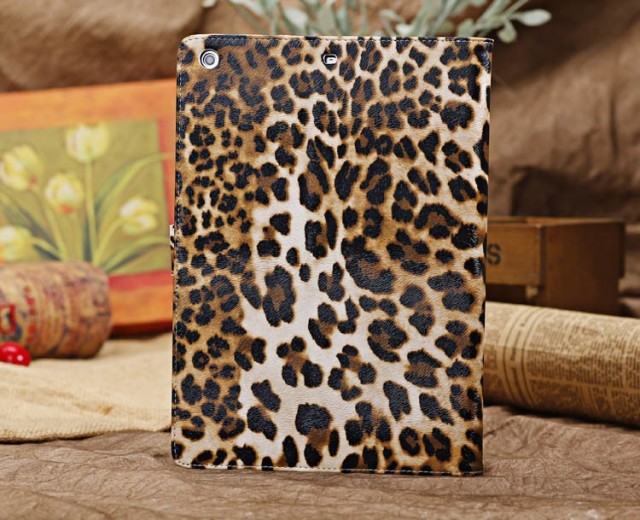 Mappe Etui for iPad Air Leopard Hvit/Brun