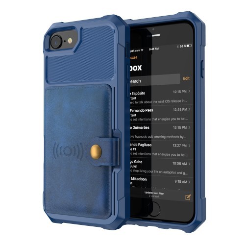iPhone 6 Pluss / 7 Pluss / 8 Pluss Deksel Armor Wallet Midnattsblå