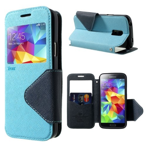 Etui for Galaxy S5 Mini Roar m/Skjermvindu Lys Blå