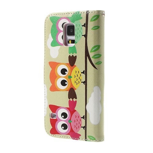 Lommebok Etui for Galaxy S5 Mini Ugle 3