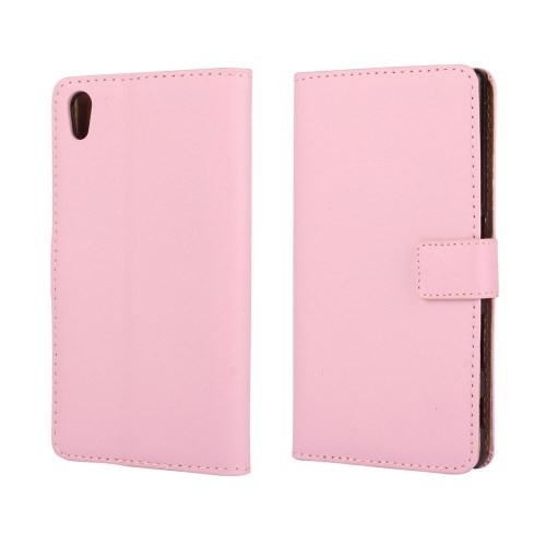 Lommebok Etui for Xperia Z5 Genuine Lys Rosa