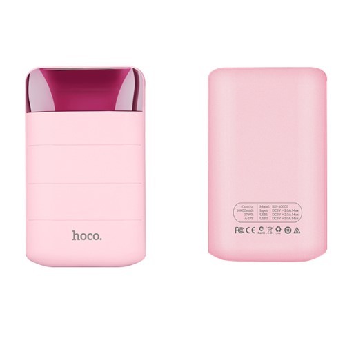 Hoco Strømbank 10000mAh Dual USB for Smartelefoner Rosa
