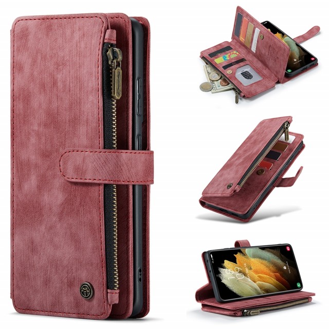 Galaxy Lommebok Etui m/ 10 kortlommer Vinrød