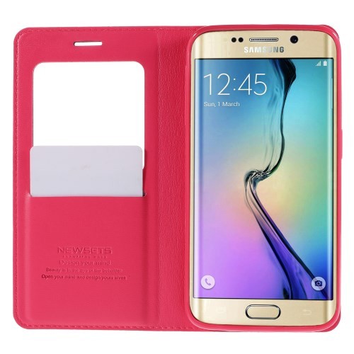 Slimbook Etui m/displayvindu for Galaxy S6 Edge Mercury Rosa