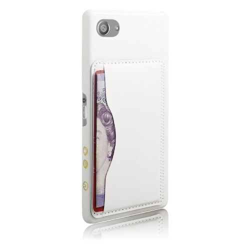Deksel m/kortlomme for Sony Xperia Z5 Compact Classic Hvit