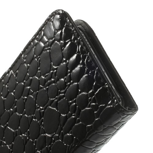 Etui for iPhone 6 Croco m/kortlommer Svart