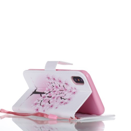 iPhone Xs/X Lommebok Etui Art m/2 kortlommer Cherry Blossom