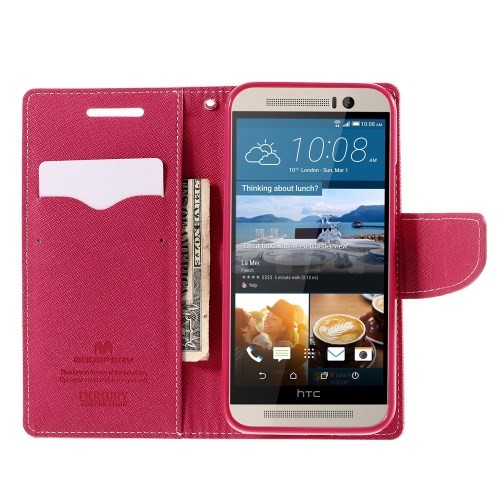 Etui m/kortlommer for HTC One M9 Mercury Lys Rosa