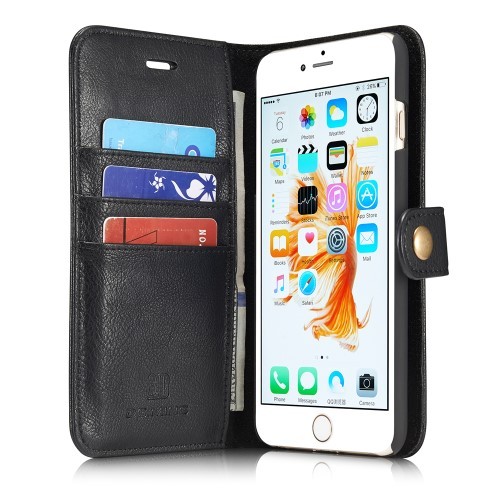 iPhone 6 Pluss/6s Pluss 5,5" 2i1 Etui m/3 kortlommer Classic Svart