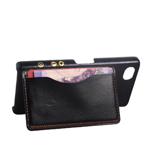 Deksel m/kortlomme for Sony Xperia Z5 Compact Classic Svart
