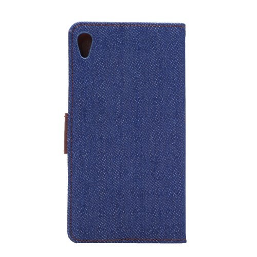 Lommebok Etui for Sony Xperia Z3+ Denim Mørk Blå