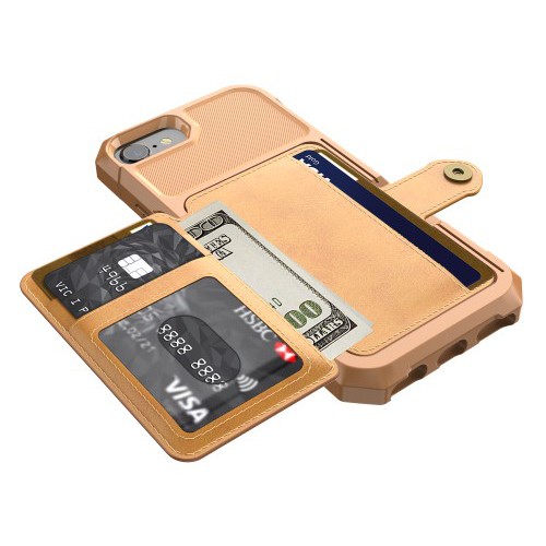 iPhone 6 / 7 / 8 Deksel Armor Wallet Ingefærbrun